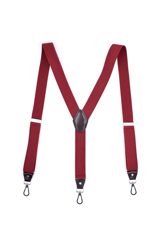 Hook Suspenders for Men Swivel Hooks 1.38 Inch Adjustable Fashion Full Elastic Retro Suspenders