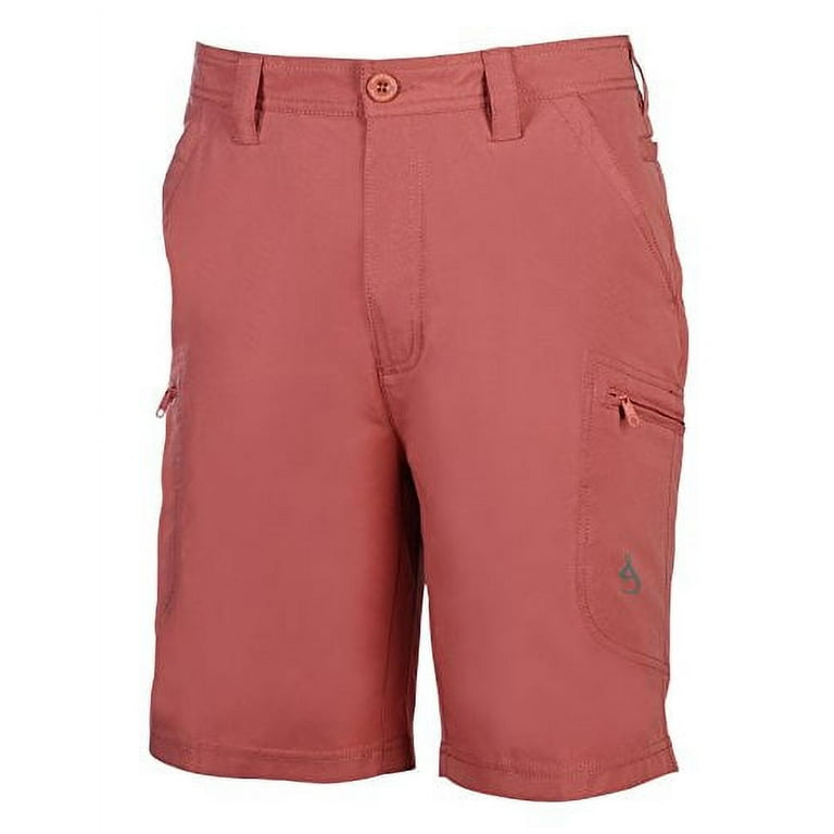 Hook & Tackle Men's Driftwood 4-Way Stretch Fishing Short New England Red  34 