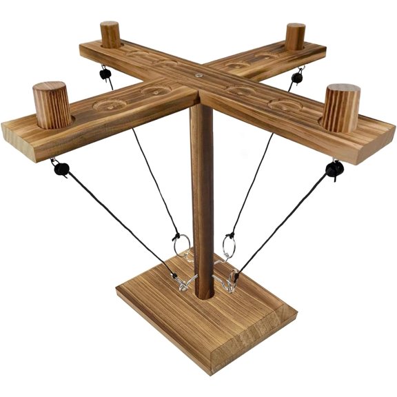 Hook Toss Game, Ring Toss Game, Handmade Wooden Ladder, Throwing Hook and Ring Battle Game for Family$$Sport & Recreation Other