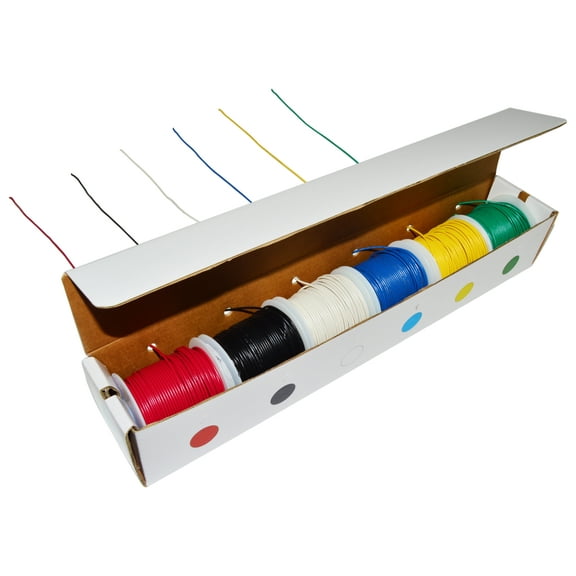 Hook-Up Wire Kit - Stranded Wire, 22 Gauge (Six 100 Foot Spools)
