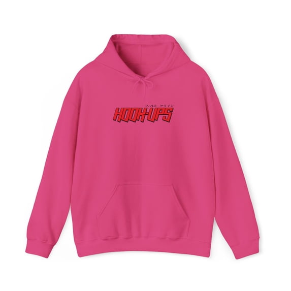 Hook-Ups Skateboard Logo Vintage Classic Skate Hoodie Print - 3XL / Heliconia