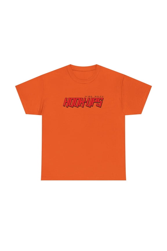 Hook-Ups Skateboard Logo Vintage Classic Skate TShirt Print - Orange / S