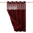 thumbnail image 1 of No Hook Waffle Weave Shower Curtain with Snap in Liner Set, Hotel Luxury Red Shower Curtains for Bathroom with See Through Top Window, Waterproof, Washable 71W x 74H, 1 of 6