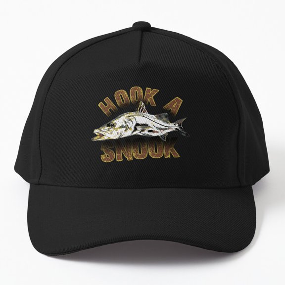 Hook a Snook Baseball Cap, Saltwater Fishing Angler Statement Design, Classic Hat