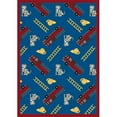 thumbnail image 1 of Hook and Ladder Blue 3 ft.10 in. x 5 ft.4 in. WearOn Nylon Machine Tufted- Cut Pile Just for Kids Rug, 1 of 1