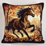 Hook and Latch Kit Latch Hook Throw Pillow Kit 17x17inch - Animal horse