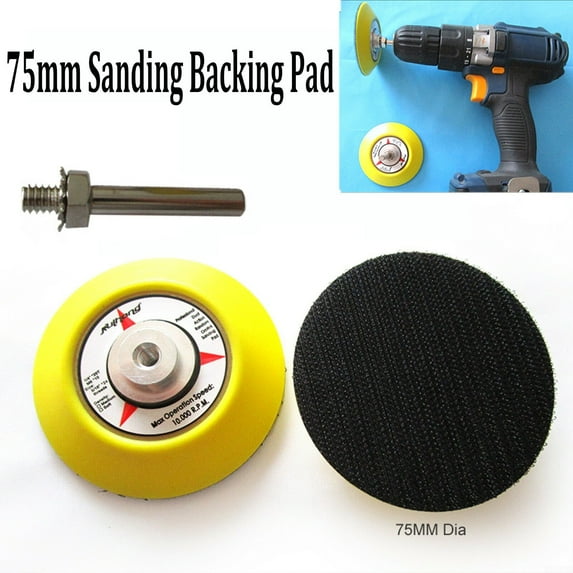 Hook and Loop Backing pad, Sanding, Polishing pad with drill attachment 3\'\' 75mm