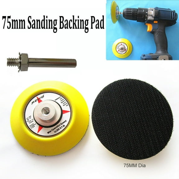 Hook and Loop Backing pad, Sanding, Polishing pad with drill attachment 3'' 75mm
