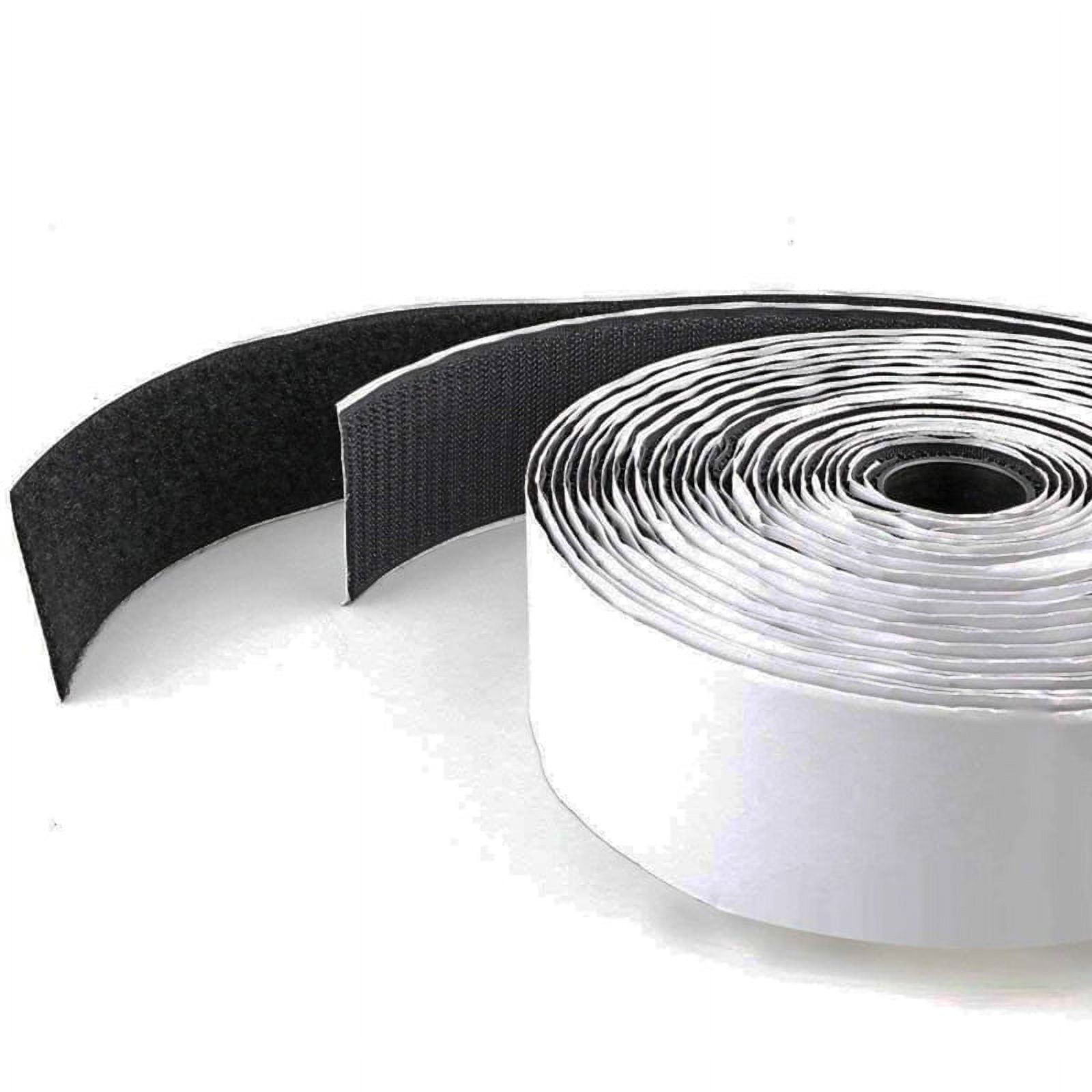 Self Adhesive Hook and Loop Tape Sticky Back Fastening Tape (Black,  26ft*2in)