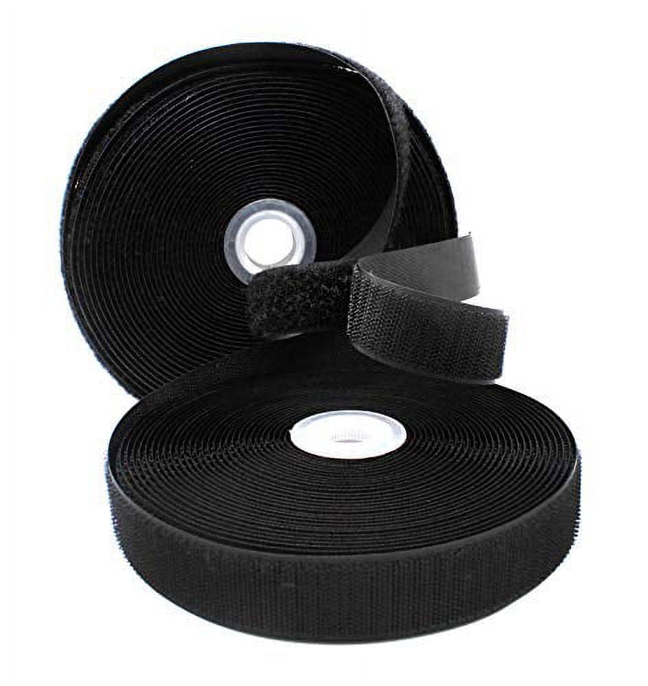 Hook and Loop Fastening YKK Sew On - 1" Inch Width - Made in The United States - Color Black (10 Yards/Roll)