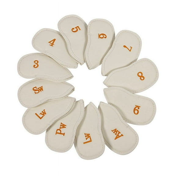 Hook and Loop Iron Cover Club Cap Cover Embroidery Golf Iron Cover Club Protective Cover,C