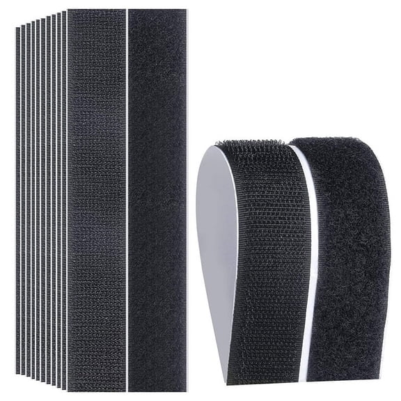 Hook and Loop Strips with Adhesive - 15 Sets, Strong Back Adhesive Fasten Mounting Tape for Home or Office Use
