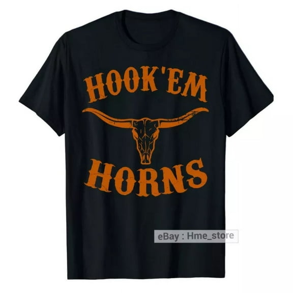 Hook' em Horns Texas State Longhorns T-Shirt Bull Head Proud Texan Football Tee