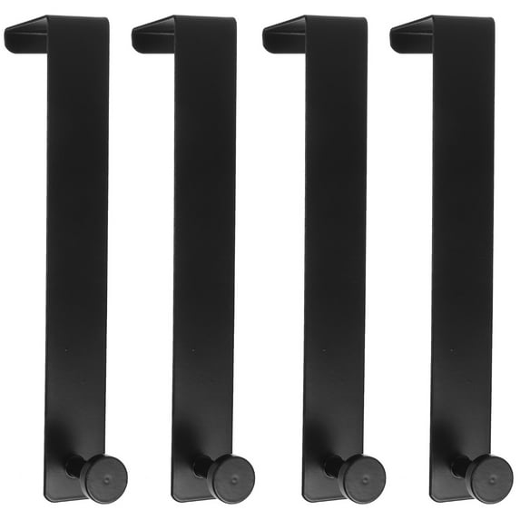4-Pack Iron Hooks for Shower Storage, Door Hangers for Towels, Hats, Bedroom Organization, Over-the-Door Rack Accessories
