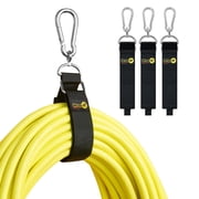 Hook n Hang Wrap-It Storage Straps - 24" 3 Pack - Carabiner Straps for Cord Storage or Garden Hose Holder - Black