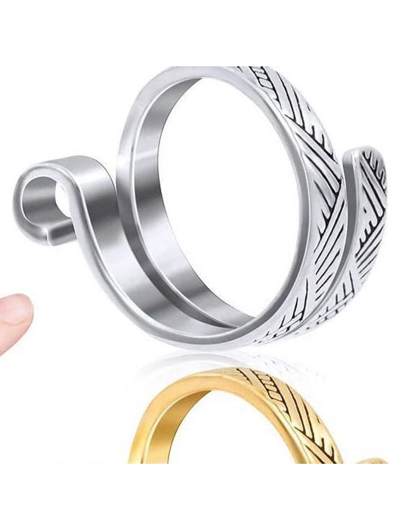Hook ring jewelry adjustable finger knitted crochet ring women's family ring for mother Ideal Gift Fashionable Elements-silver