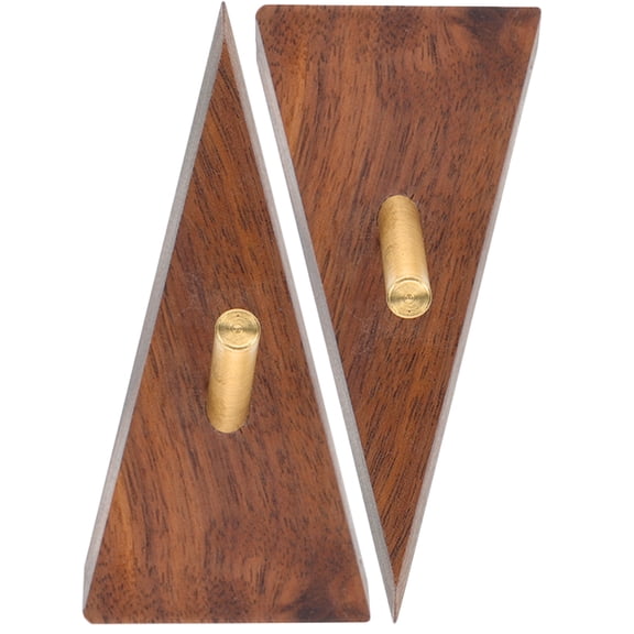 Hook up Adhesive Clothes Hooks Wall Wooden Brass Backpack Office Solid Hat 2 Pcs