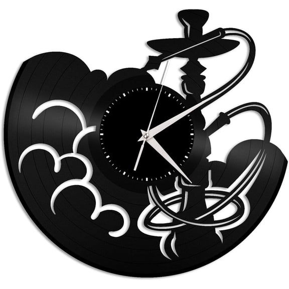 Hookah Vinyl Wall Clock,Vinyl Record Clock Wall Art Handmade Art Home Decorations Art Unique Gift idea