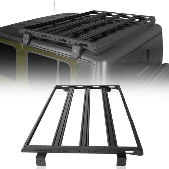 Hooke Road Rear Half Roof Rack Carrier Cargo Basket Fit Jeep Gladiator JT 2020-2025 Hardtop , Black