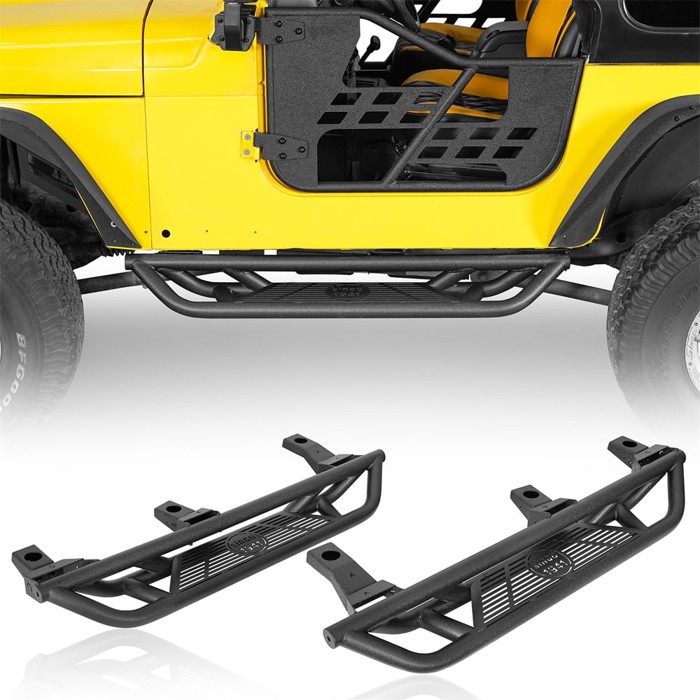 Hooke Road Running Boards Drop Down Side Step Bars for 1997-2006 Jeep Wrangler TJ (Exclude Unlimited)