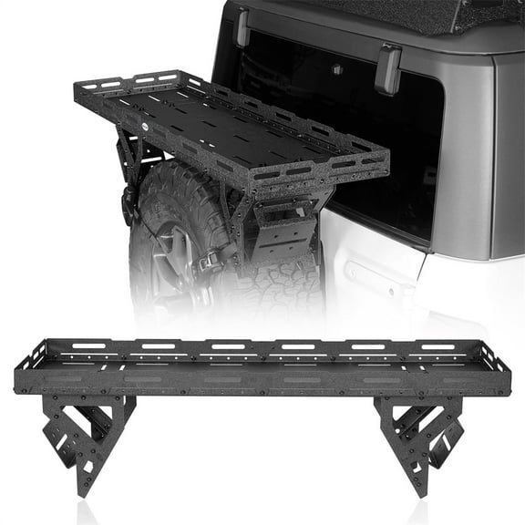 Hooke Road Spare Tire Utility Basket Fit 1976-2024 Jeep Wrangler TJ YJ JK JL Ford Bronco RV