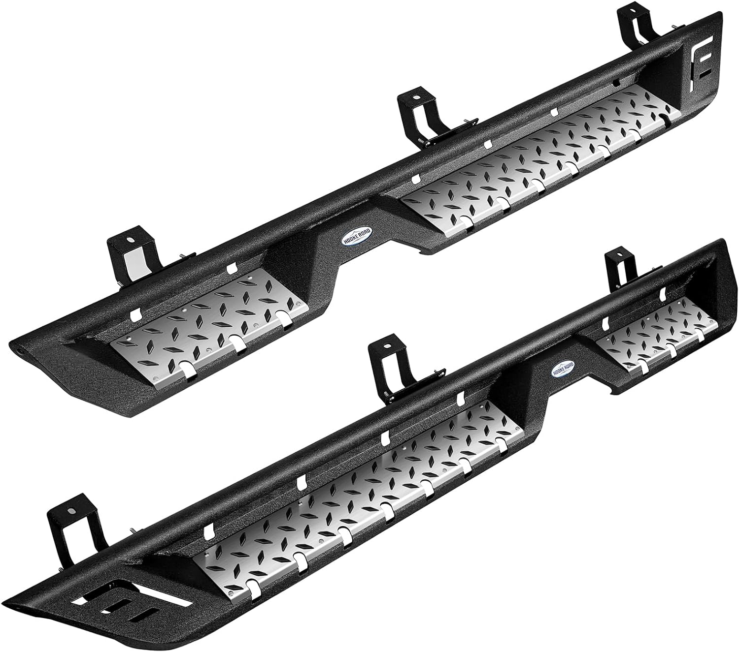 Hooke Road Wrangler JL Running Boards 4 Doors, Drop Side Step Bars for