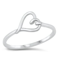 Hooked Heart Love Me Forever Ring .925 Sterling Silver Band Jewelry Female Male Unisex Size 9