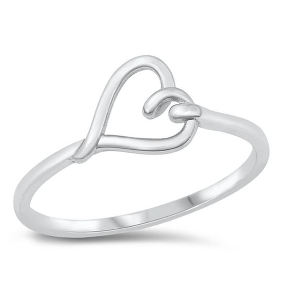 Hooked Heart Love Me Forever Ring .925 Sterling Silver Band Jewelry Female Male Unisex Size 9