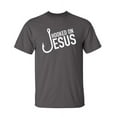 thumbnail image 1 of Hooked On Jesus Sarcastic Humor Graphic Novelty Super Soft Ring Spun Funny T Shirt, 1 of 3