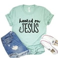 thumbnail image 1 of Hooked On Jesus T-shirt Religious Shirts Hope Tshirt Inspirational Shirt Women's Faith Gift Christian Tee, 1 of 3