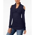 thumbnail image 1 of Hooked Up By Iot Juniors Cold Shoulder Sweater Sporty Blue L, 1 of 1