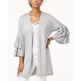thumbnail image 1 of Hooked Up by IOT Womens Juniors Ruffled Sleeve Open Front Cardigan Sweater, 1 of 1