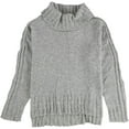thumbnail image 1 of Hooked Up by IOT Womens Turtleneck Pullover Sweater, Grey, Juniors, X-Large, 1 of 2