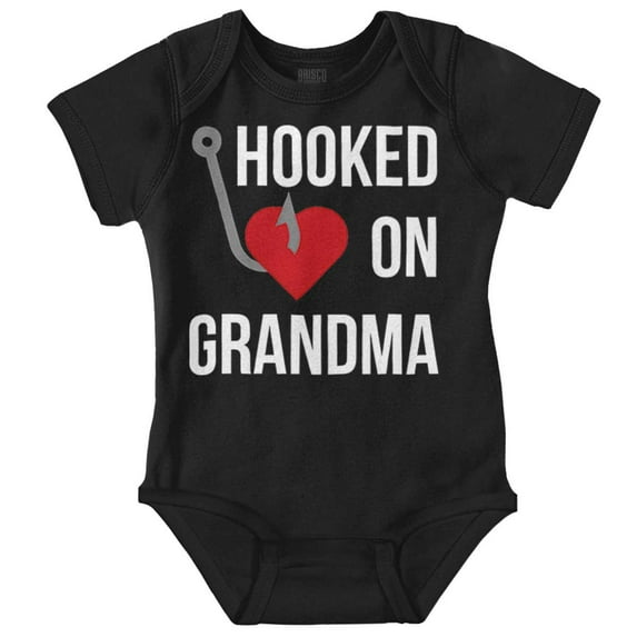 Hooked on Grandma Fishing Grandchild Bodysuit Jumper Girls Infant Baby Brisco Brands 12M