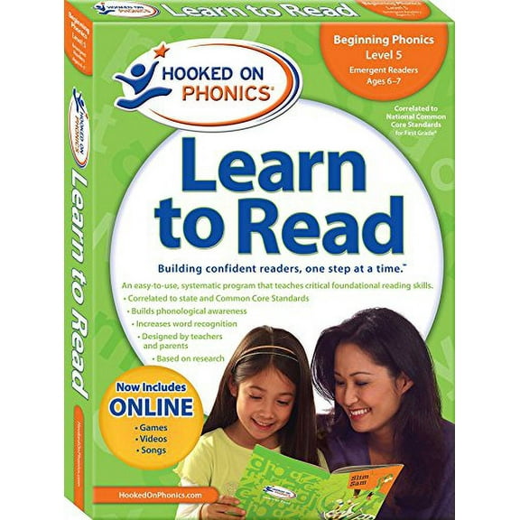 Pre-Owned Hooked on Phonics Learn to Read - Level 5: Beginning Phonics (Emergent Readers - First Grade - Ages (Paperback) by Hooked on Phonics (Producer)