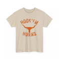 Hookem Horns State of Texas Bull Head with Longhorns Design T Shirt Tee