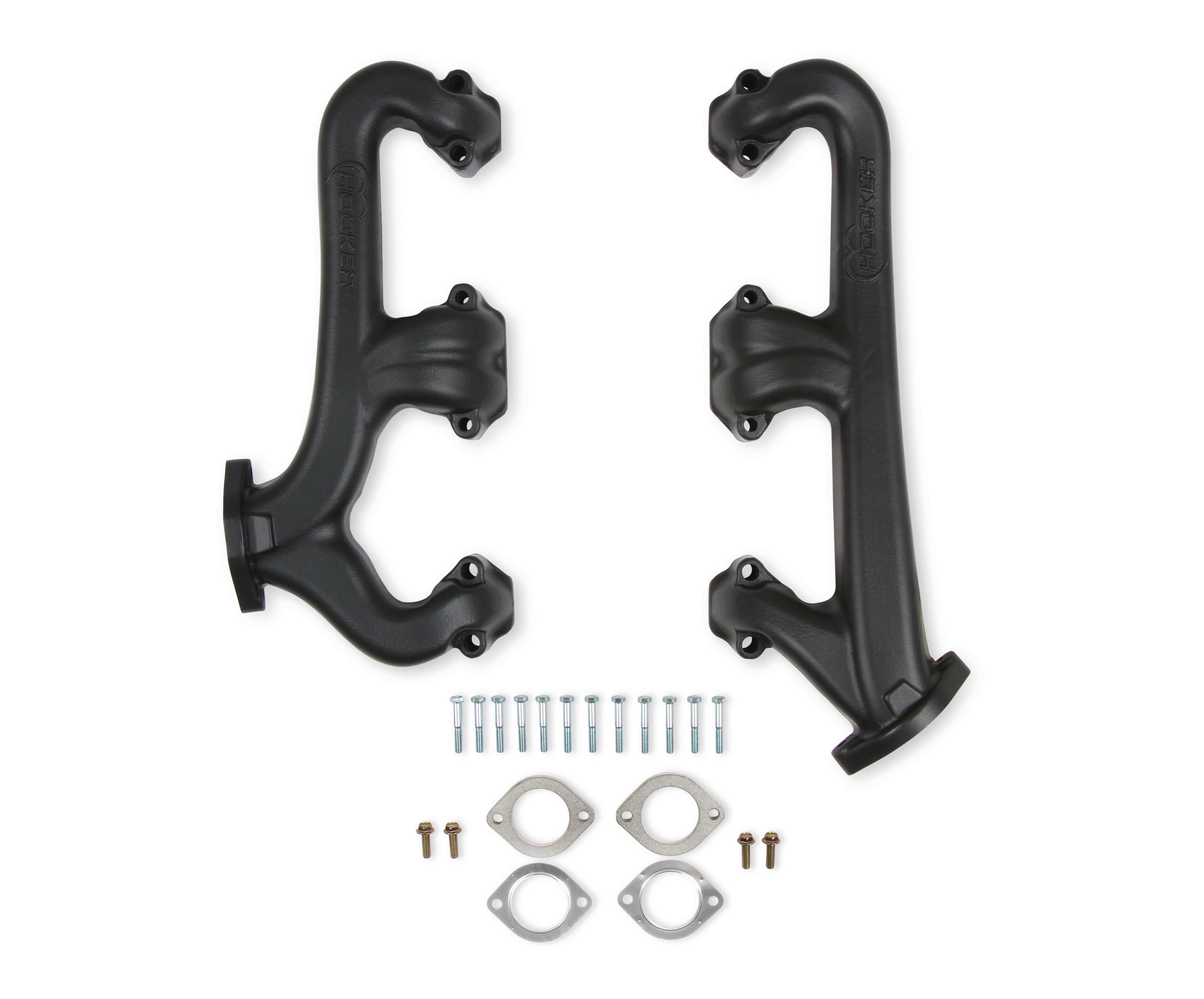 Hooker 8527-3HKR Cast Iron Exhaust Manifolds D-Port Black