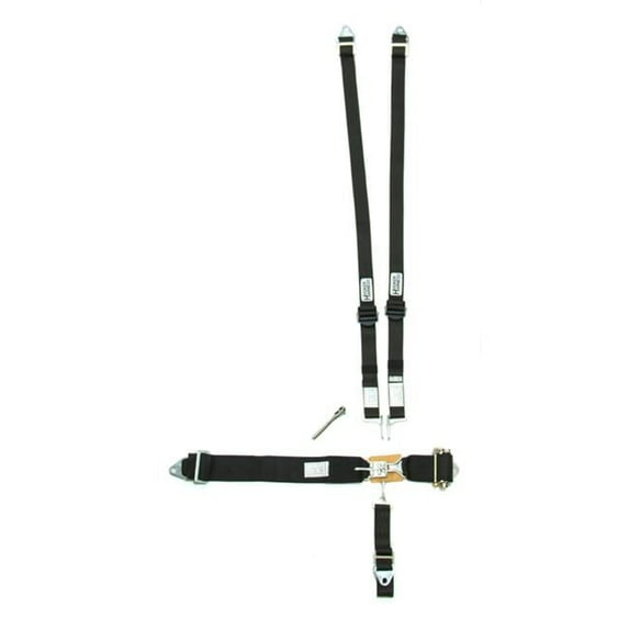 Hooker Harness 51110 5 Point Harness HANS Aluminum Left Latch Ratchet Adjust - Black