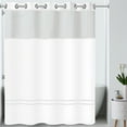 thumbnail image 1 of Hookless Escape Shower Curtain, 3-in-1 Shower Curtain with Sheer Top Window, Flex-on Rings & Fabric Liner, 71 In Wide x 74 In Long, White, 1 of 6