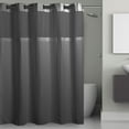 thumbnail image 1 of Hookless Waffle Shower Curtain, 3-in-1 Shower Curtain with Sheer Top Window, Flex-on Rings & Fabric Liner, 71 In Wide x 74 In Long, Graphite Grey, 1 of 7