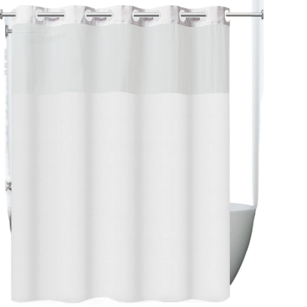 Hookless It's A Snap! Plainweave Shower Curtain, 3-in-1 Shower Curtain ...