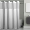 thumbnail image 1 of Hookless Waffle Shower Curtain, 3-in-1 Shower Curtain with Sheer Top Window, Flex-on Rings & Fabric Liner, 71 In Wide x 74 In Long, White, 1 of 7