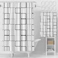 thumbnail image 1 of Hookless Waterproof Shower Curtain Set 70.86x47.24in Inches – Thickened Plastic with Rustproof Grommets & Weighted Hem, No Drill Bathroom Curtain with Hooks for RV, Dorm, Hotel, 1 of 6