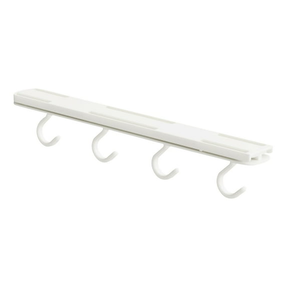 Hooks,4-Hook Adhesive Wall Organizer - No Drill Peel and Stick Rack, Strong White Hooks for Bathroom, Kitchen, Towel & Utensil, Damage-Free Installation