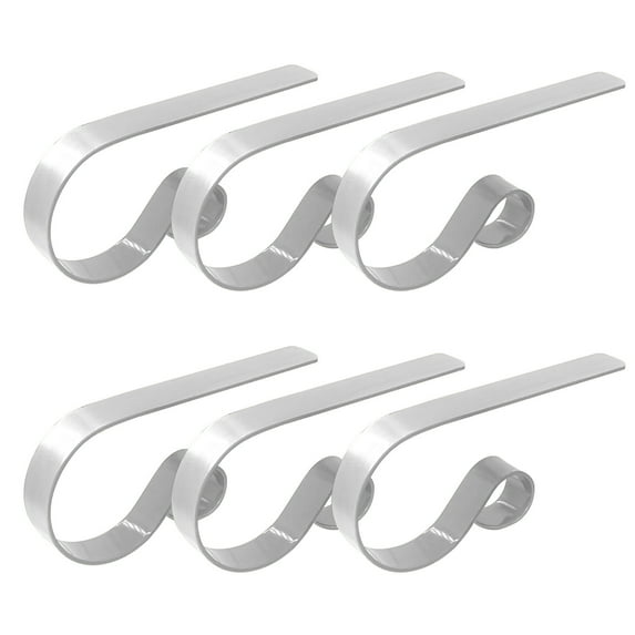 Hooks,6PCS Metal Christmas Stocking Holder Hooks Fireplace Hanger With Non-Skid Design