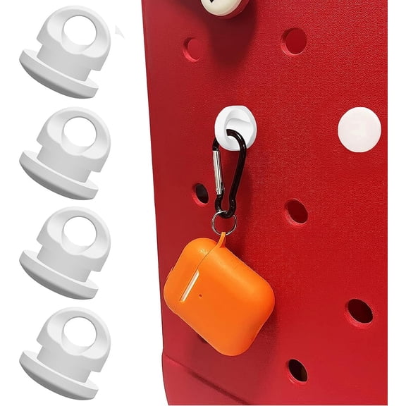 Hooks Accessories for Bogg Bags, Keychain Hanger for Bogg Bag, Tassel Hanger for Bogg Bag, Beach Bag Replacement Rivets for Bogg Bag Rivet (4 Pack, White)