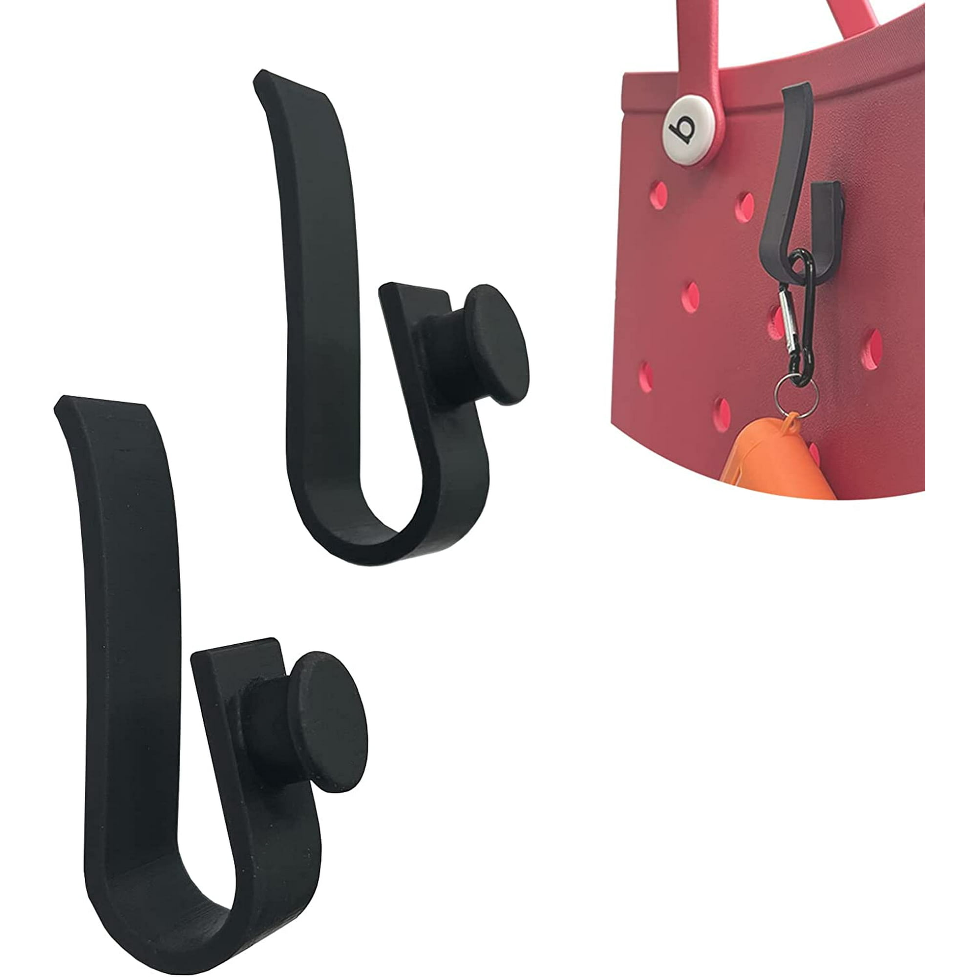 Hooks Accessories for Bogg Bags, Insert Charm Cutie Cup Holder Connector  Key Holder Mask Holder,2PCS Black 