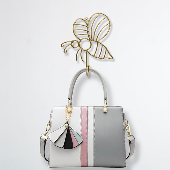 Hooks,Bee Themed Wall Hook, Imitation Gold Bee Shape Coat Hat Hook, Creative Electroplated Hanger for Entryway, Kitchen, Bee Festival Home Decor,Gold