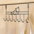 thumbnail image 1 of Hooks Behind the Door Cat Shaped Hanging Rack Iron Over Door Organizer 41.5x22.5x5cm Sturdy Rustproof Multi Hook Space Saving for Bedroom Bathroom Entryway, 1 of 5