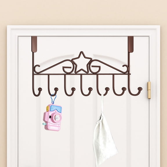Hooks Behind The Door, Hanging Rack Shelves, No Hole Installation, Bedroom Clothes Storage, Sturdy Iron Material, U Hook Design, Space Saving